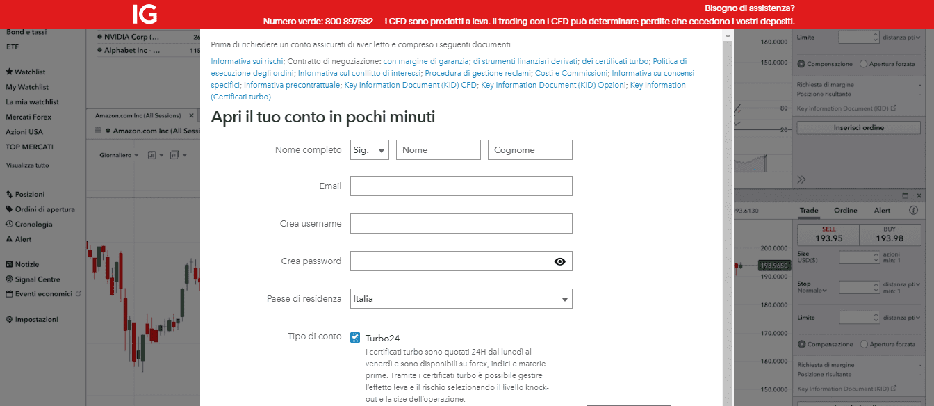 Apertura di un conto di trading con IG Markets Apertura di un conto di trading con IG Markets